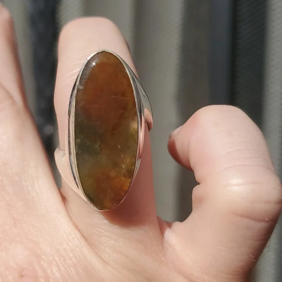 New Men's Bloodstone 925 Silver Ring. - Picture 6 of 12